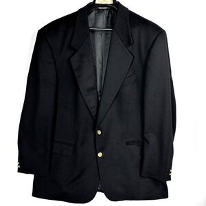 Baumler Mens Size 48 L Long Black 100% Loro Piana Cashmere Blazer Coat Jacket